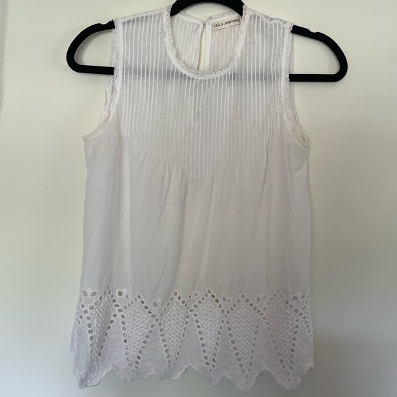 Ulla Johnson Tops - Ulla Johnson White Cotton Eyelet Sleeveless Top